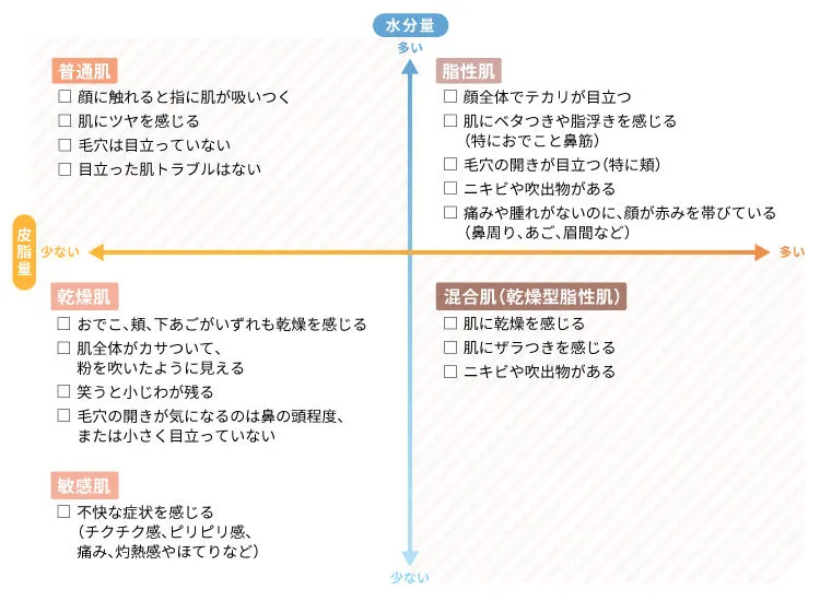 肌タイプチェック表