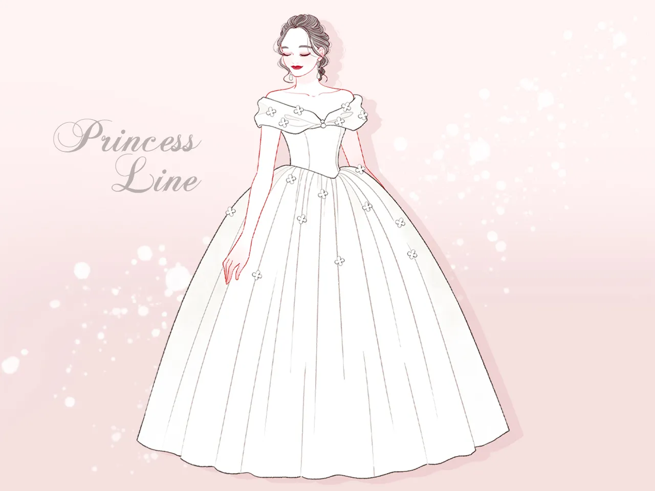 プリンセスラインドレスの画像