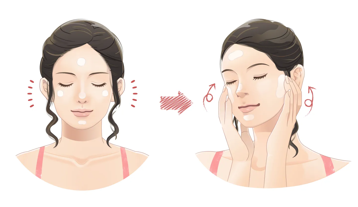 Image of how to apply sunscreen on the face
