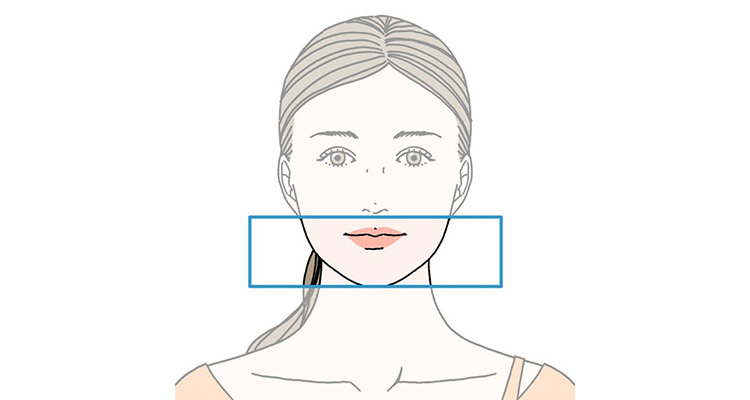 下顔面とは人中を含む鼻の下からあご先までのエリア