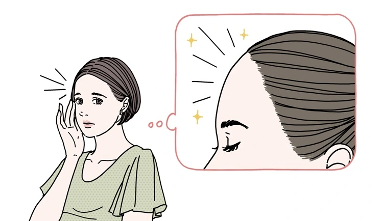 丸みのある理想のおでこに憧れる女性