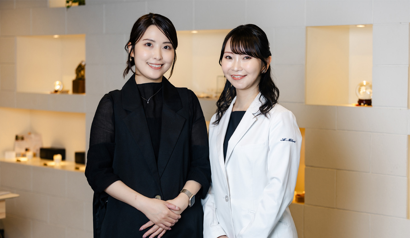 光井 愛 先生（湘南美容皮フ科）と仲 静子 さん（アトリエはるか）