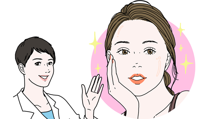 肌の質感について解説する医師